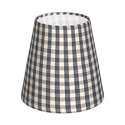 Tapered Candle Shade in Grey Longford Gingham