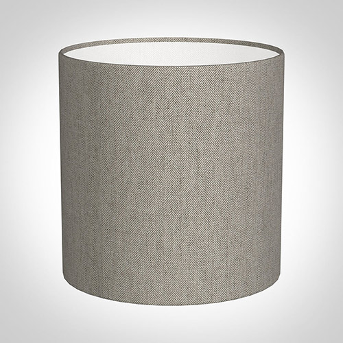 25cm Medium Cylinder in Limestone Herringbone Lovat Tweed