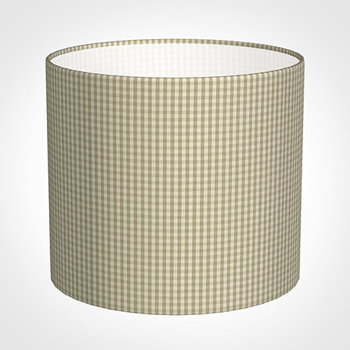 35cm Medium Cylinder Shade in Natural Longford Gingham
