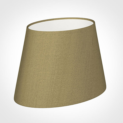 25cm Sloped Oval Shade in Dull Gold Faux Silk