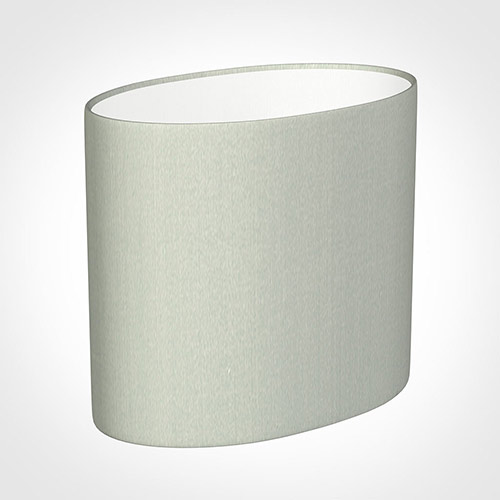 20cm Straight Oval Shade in Soft Grey Faux Silk