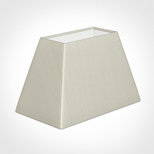 46cm Sloped Rectangle Shade in Pearl Faux Silk