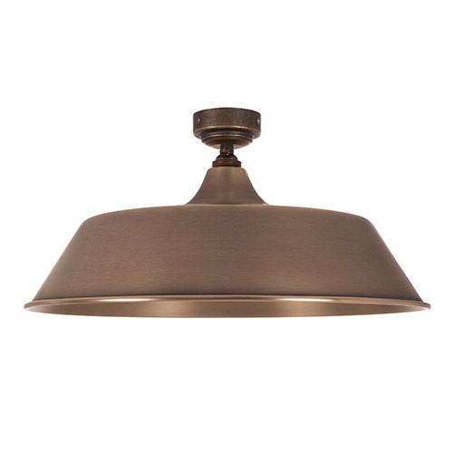 Large Balmoral Flush Mount Ceiling Light in Antiqued Brass