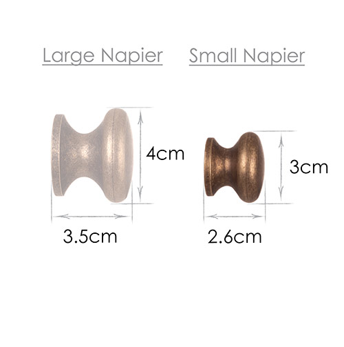 Small Napier Cupboard Knob in Antiqued Brass