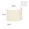 32cm Carlyle Half Shade in Cream Waterford Linen