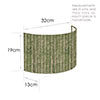 32cm Carlyle Half Shade in Rich Green Watercolour Leaf