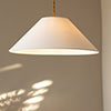 40cm Pendant Wide Cone Shade in Cream Killowen Linen