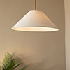 40cm Pendant Wide Cone Shade in Cream Killowen Linen