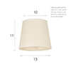 13cm Pendant French Drum Shade in Parchment, Cream Trim 