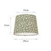 20cm Pendant Medium French Drum Shade in Rich Green Spring Leaf