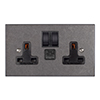13amp 2 Gang Plug Socket USB-A/C Port Polished Bevelled