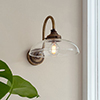 Hudson Wall Light in Antiqued Brass