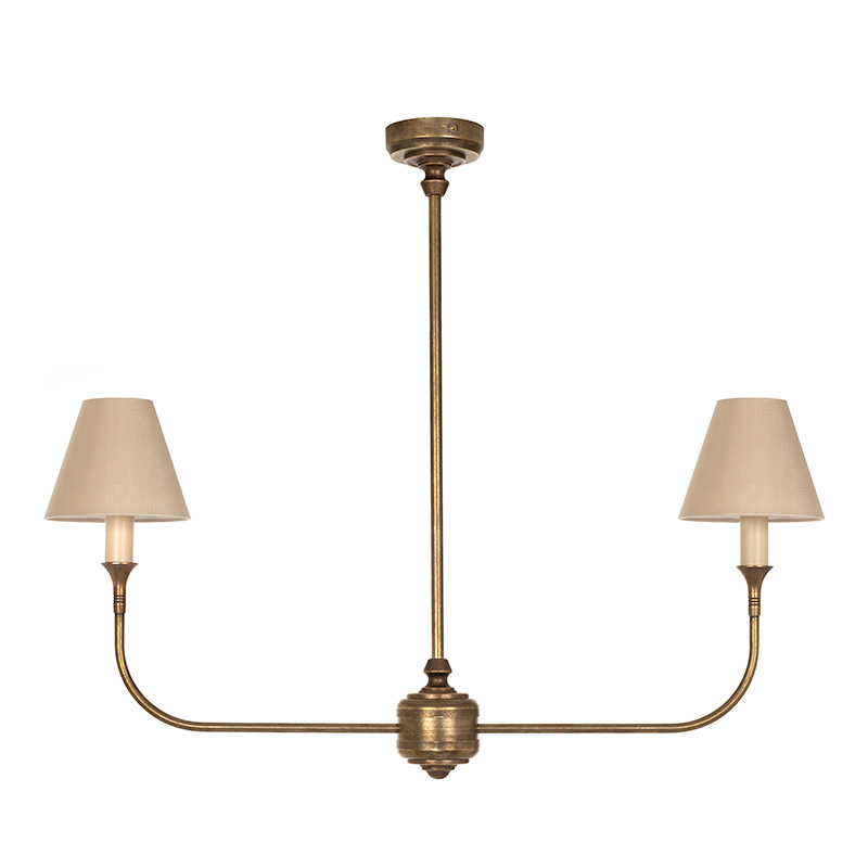 Mayfield 2 Arm Pendant Light in Antiqued Brass