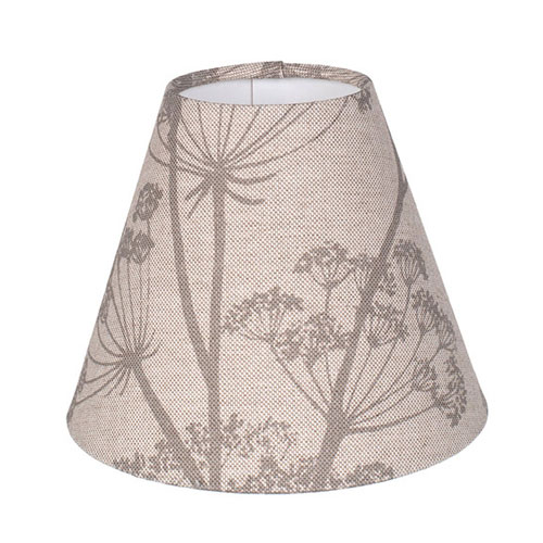 Empire Candle Clip Shade in Soft Grey Cow Parsley, Reversed