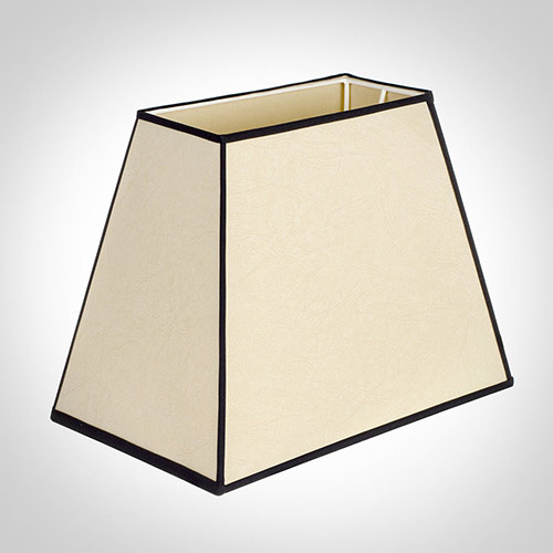 36cm Sloped Rectangular Shade in Parchment withBlack Trim