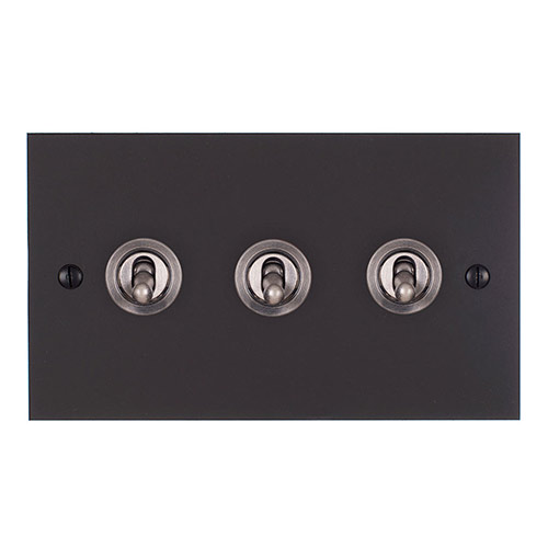 3 Gang Steel Dolly Switch Beeswax Bevelled Plate