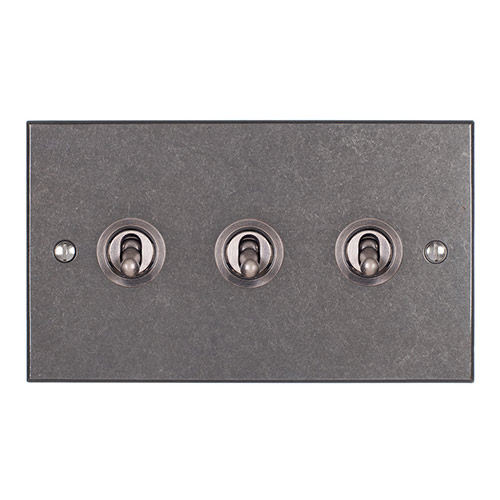 3 Gang Steel Dolly Switch Polished Bevelled Plate