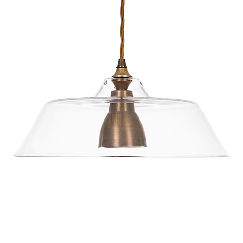 Lynfield Glass Pendant Light in Antiqued Brass