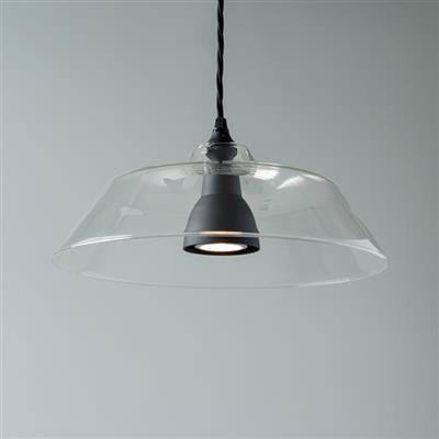 Lynfield Glass Pendant Light in Matt Black