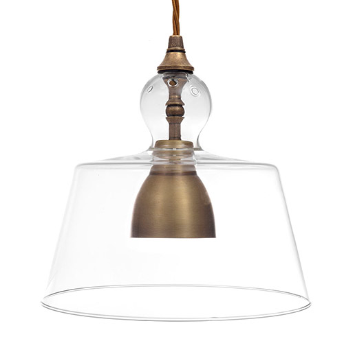 Lovell Glass Pendant Light in Antiqued Brass