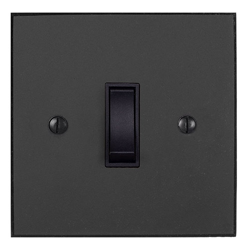 1 Gang Black Grid Switch Beeswax Bevelled Plate