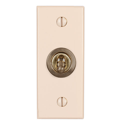 1 Gang Brass Dolly Architrave Switch Plain Ivory Bevelled Plate