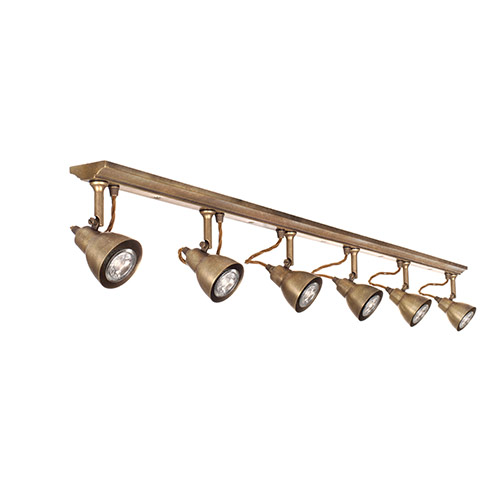 Edgeware Spotlights in Antiqued Brass - 6 Spots