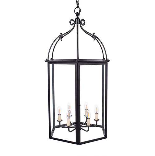 Large Charlecote Lantern in Matt Black