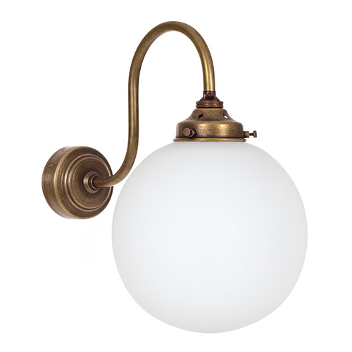 Compton Opal Wall Light in Antiqued Brass