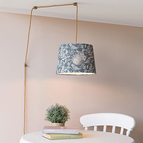 Plug-In Pendant Lampholder in Antiqued Brass