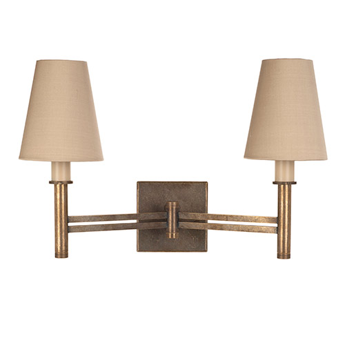 Elmwood Angled Wall Light In Antiqued Brass