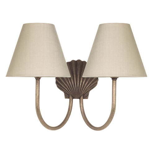Double Saunton Bathroom Light in Antiqued Brass