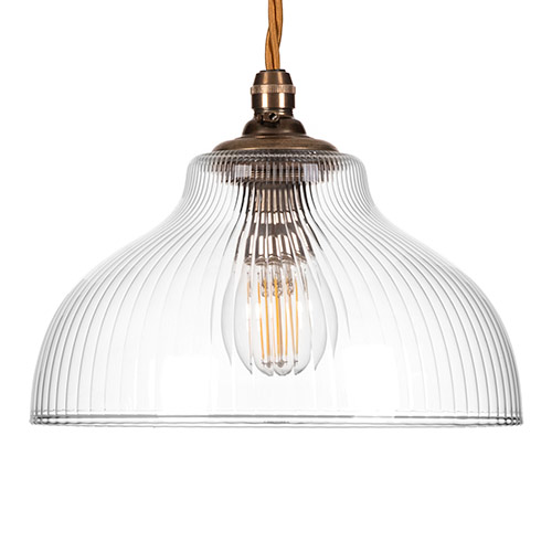 Octavia Fine Fluted Pendant Light Antiqued Brass