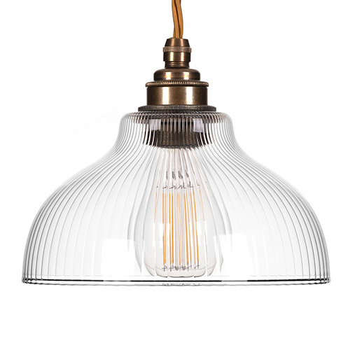 Octavia Fine Fluted Pendant Light (ES) Antiqued Brass