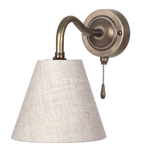 Carrick Pull Cord Wall Light (Down) in Antiqued Brass