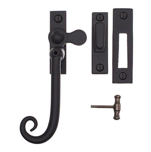 Monkey Tail Lockable Latch (Right) in Matt Black