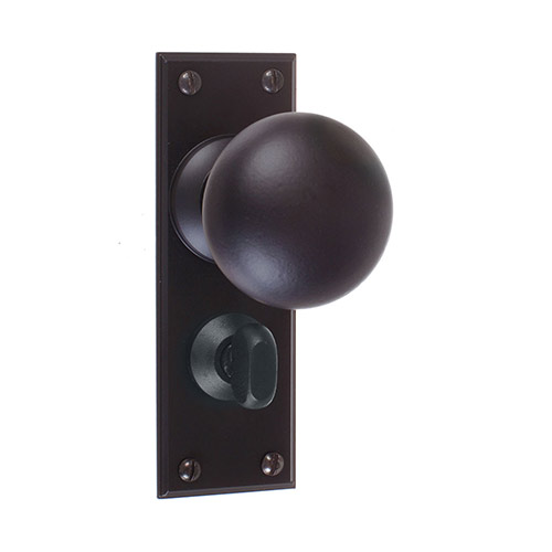 Holkham Door Knob, Ripley Privacy Plate, Matt Black