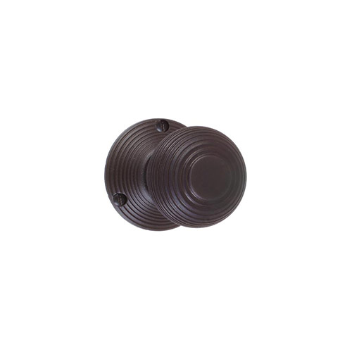 Reeded Door Knob, Reeded Plate, Beeswax