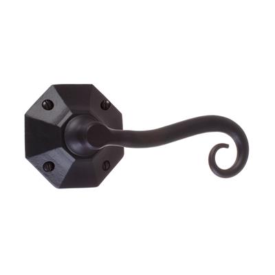 Scrolled Handle, Shaftesbury Plate, Matt Black