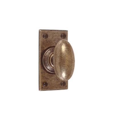 Downley Knob, Bristol Short Plate, Antiqued Brass