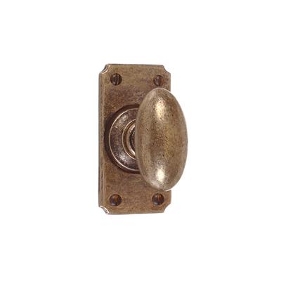 Downley Knob, Ilkley Short Plate, Antiqued Brass