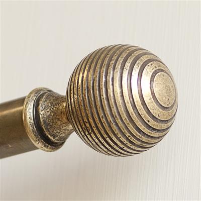 25mm Brass Reeded Ball Finial in Antiqued Brass