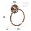 Stratford Towel Ring in Lacquered Antiqued Brass