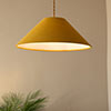 40cm Pendant Wide Cone Shade in Ochre Waterford Linen