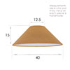 40cm Pendant Wide Cone Shade in Ochre Waterford Linen