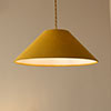 40cm Pendant Wide Cone Shade in Ochre Waterford Linen