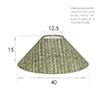 40cm Wide Cone Shade in Rich Green Watercolour Leaf