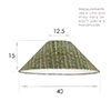 40cm Pendant Wide Cone Shade in Rich Green Watercolour Leaf
