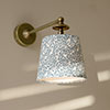 13cm Pendant French Drum Shade in Indigo Spring Leaf