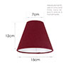 15cm Pendant Empire Shade in Deep Red Waterford Linen